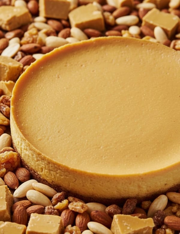 Tarta de queso de turrón de almendra